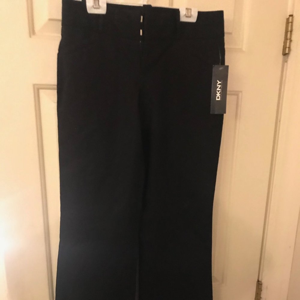 Black DKNY Straight Wide Leg Pants